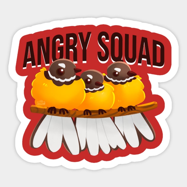 Angry fantail squad Sticker by JenChibi